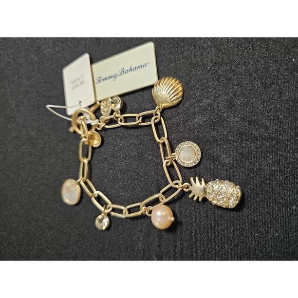 Tommy Bahama Jewelry - Tommy Bahama Gold Tone Charm Bracelet with Pineapple & Shells